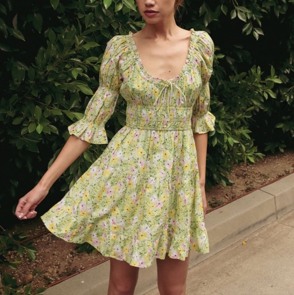 Rahi Dresses & Skirts - Rahi Milly Smock dress green floral size M